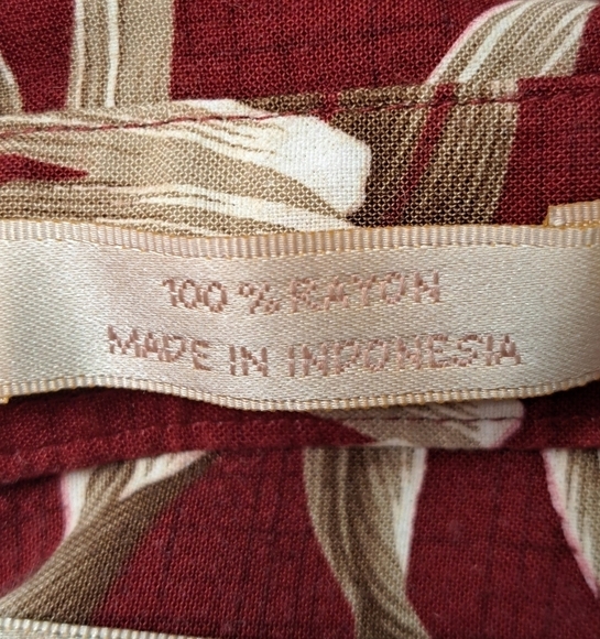 Campia Moda Maroon Hawaiian Shirt    Size M - Picture 8 of 13